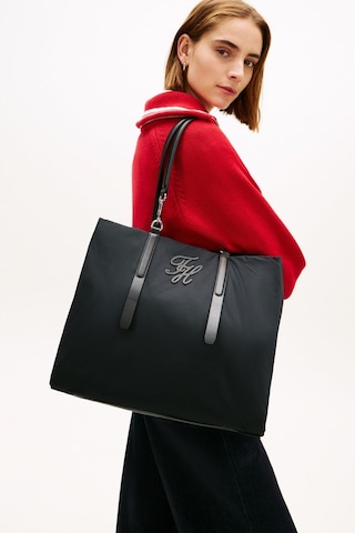 Tommy Hilfiger Th Elevated Nylon Siyah Tote Çanta-15492