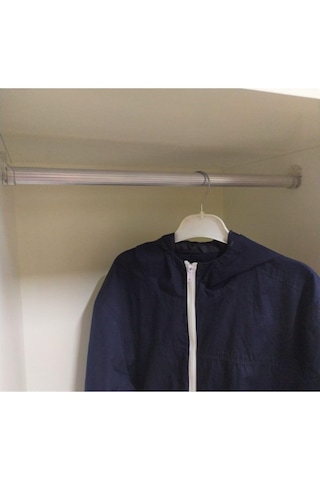 Fsm Alüminyum Yuvarlak 100 Cm Dolap Içi Elbise Askı Borusu 2 Adet Plastik Askı Aparatı Vidaları Diğer