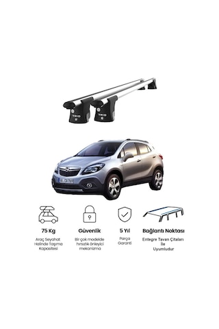 Trio-ıı Opel Mokka 2012 Ve Sonrası Uyumlu Kilitli Ara Atkı 120cm Port Bagaj Tavan Barı
