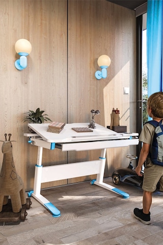 Sirius Basic Yükseklik Ve Eğim Ayarlı, Çekmeceli Bilgisayar Ve Oyuncu Masası, Çalışma Masası, Mavi Gri