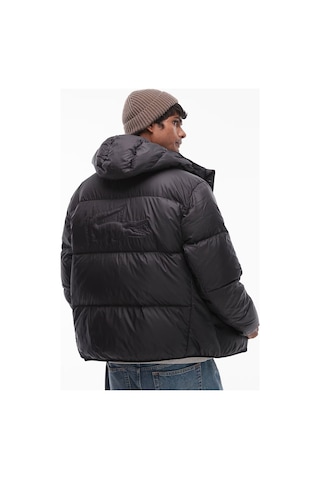 Lacoste Relaxed Fit Down Fill Jacket Kaz Tüyü Dolgu Sabit Kapüşonlu Siyah Mont Siyah