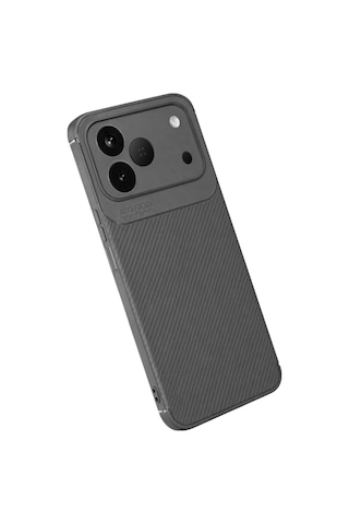 Tecno Spark 50 4g Kılıf Karbon Silikon Case Gri