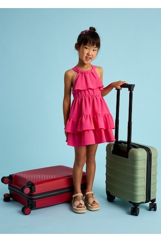 Mayoral 3933 Kız Çocuk Fuşya Fırfırlı Elbise Fuşya