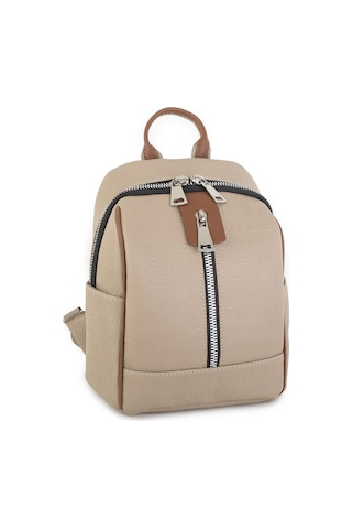 Nas Bag Büyük Boy Geniş İç Hacim Kadın Sırt Çantası Kum Taba Gofraj Çok Renkli
