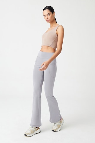 Los Ojos Kadın Gri Yüksek Bel Toparlayıcı Çift Cepli İspanyol Paça Tayt Bootcut Gri