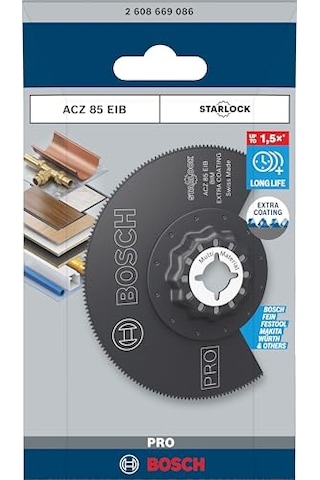 Bosch 1x Pro Acz 85 Eıb Starlock Testere Ucu Demir İçermeyen Metaller, Dolu Laminant Vinil, Pvc, Ø 85 Mm, Professional Aksesuar Çok Fonksiyonlu Makine