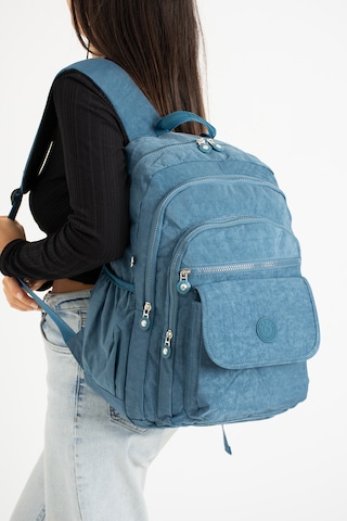 Duomino Fcstore Krinkıl Kumaş Suya Dayanıklı Büyük Boy Klinkır Sırt Çantası/laptop Seyahat Okul Çanta Lise İlkokul Ortaokul Mavi
