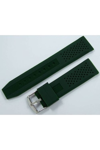 Lacost Model Saat Kordonu Haki Yeşil 20Mm Silikon Kordon