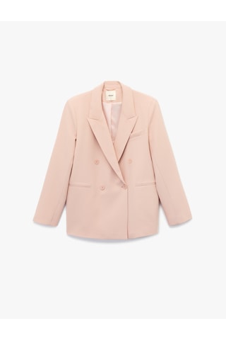 Koton Kruvaze Uzun Kollu Oversize Blazer Ceket Pembe 6wak50047uw Gül