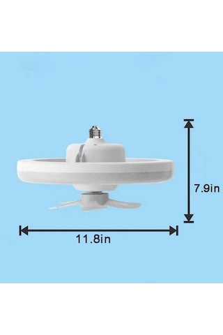 Işıklı Kısılabilir Tavan Vantilatörü E27 Led Avize Uzaktan Kumandalı 360 Derece Döndürme Beyaz