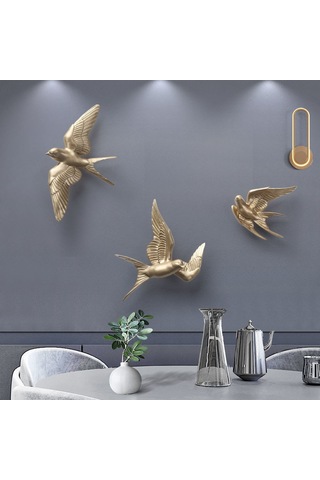 Ranyeek 3d Kuş Dekoru, Nordik Tarz Ahşap Duvar Takımı, Oturma Odası/entrance/restoran Dekorasyonu, Zengin İçgörü Art, Kolay Kurulum Martı B Modeli Diğer