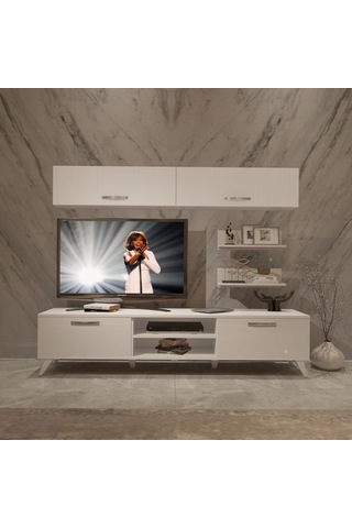 Decoraktiv Eko 5 Slm Dvd Retro Tv Ünitesi Tv Sehpası Beyaz