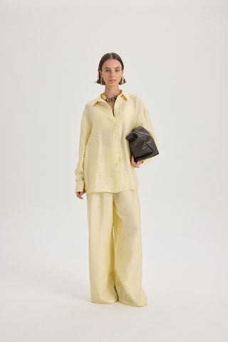 Mai Collection Mai Studios Co. Yovena Düğme Detay Sarı Oversize Gömlek sarı