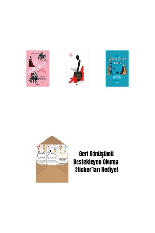 Üç Silahşörler 3 - Bragelonne Vikontu + Siyah Lale + Monte Cristo Kontu + Okuma Sticker'ları