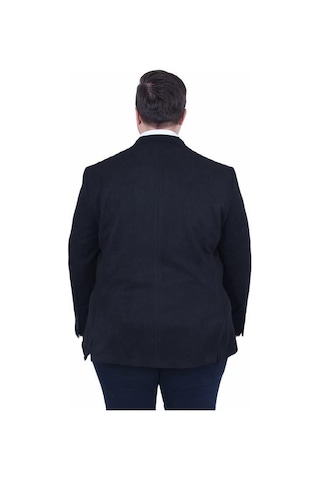Starbattal Erkek Büyük Beden 4 Drop Blazer Şönili Ceket 500602 Sıyah Siyah