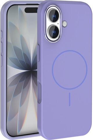 Apple Uyumlu iPhone 17 Kılıf M-safe Şarj Özellikli Metal Kamera Çerçeveli Silikon Kapak Edi Lila