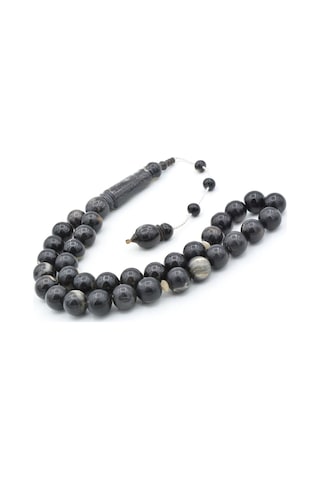 Sistemli Küre Kesim Dev Boy Siyah Koç Boynuzu Tesbih 12 Mm Siyah