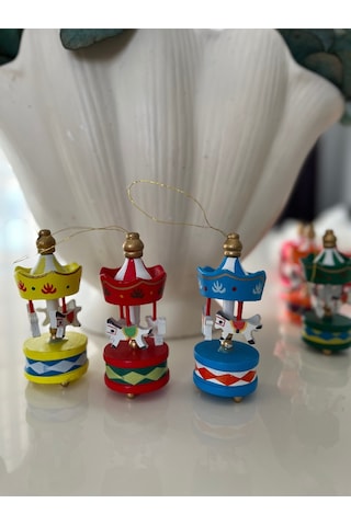 Ahşap Atlı Karınca Atı Süsler Mini Ahşap Noel Yıl Başı