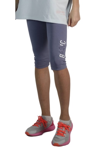 Kız Çocuk Gofre Basic Baskılı Koyu Mavi Renk Kısa Tayt Koyu Mavi