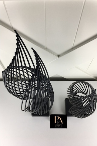 Novahub Siyah H 2'li Ofis Metal Aksesuar Biblo Ev Dekorasyon Obje, Ev Ve Ofis İçin Mükemmel Seçim