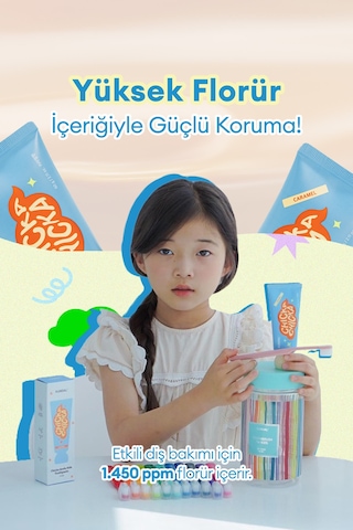 Renkli, Çürüklere Karşı Etkili Çocuk Diş Macunu Kundal Chicka Smile Kids Toothpaste Caramel