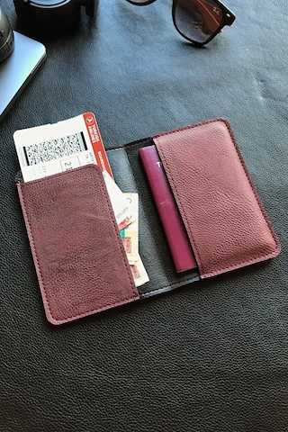 Vip Gift Voyager Pasaport Kılıfı Minimalist Vegan Suni Deri Pasaportluk Ka Bordo