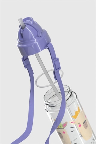 Renga Migo Desenli 500 Ml Askılı Pipetli Tritan Çocuk Matara 912008 Lila Lila