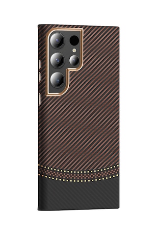 Zore Galaxy Uyumlu S23 Ultra Kılıf M-safe Şarj Özellikli Karbon Fiber Görünümlü Ogaa Gros Kapak - Siyah-lacivert N/a