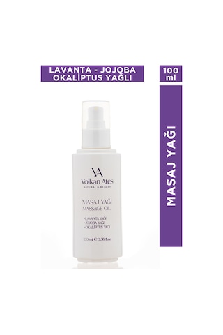 Volkan Ates Natural & Beauty Lavanta & Jojoba & Okaliptus Masaj Yağı Cam Şişe 100 ML
