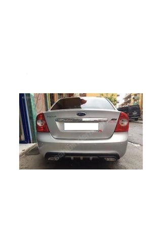 Ford Focus 2 Uyumlu Difüzör Difizör Gri + Kare Egzoz Görünüm C Tip 2004 - 2010