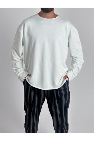 Basic Ekru Erkek Sweatshirt Coc1016 Ekru