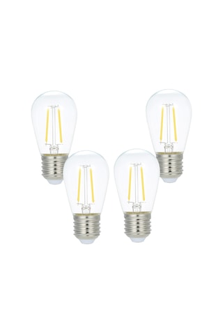 Yaleker 4'lü Paket E27 Yuva 2w Led Ampul, Işık Ayarlı, 220-240v, Sıcak Beyaz 2700k , 150 Lümen, Cam Malzeme Şeffaf