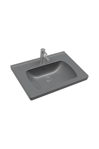Seramiksan A142011K Saturn Etajer Uyumlu Lavabo Mat Antrasit 60 CM