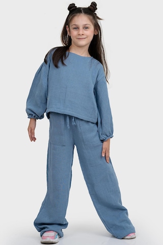 3232 Kız Çocuk Takım Alt Üst Takım Mavi