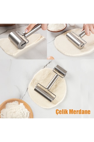 Porsima 226 Çelik Pratik Rulo Pürüzsüz Çift Yönlü Merdane Oklava