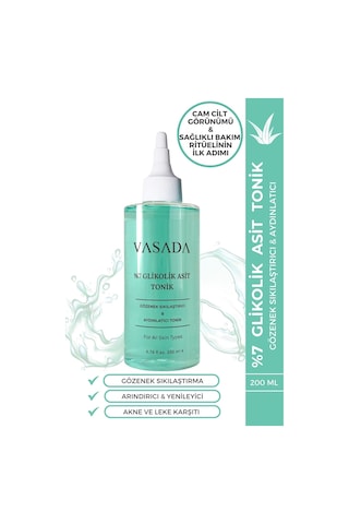 Vasada Gözenek Sıkılaştırıcı ve Aydınlatıcı Glikolik Asit Tonik 200 ML