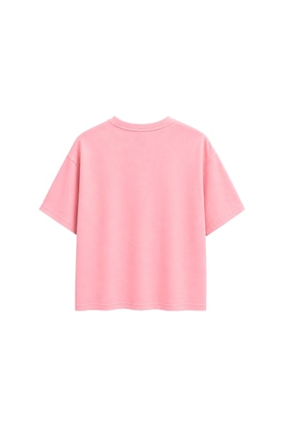 Mixray 2101 Kadın Bisiklet Yaka Soft Oversize Basic Modal T-shirt Pembe