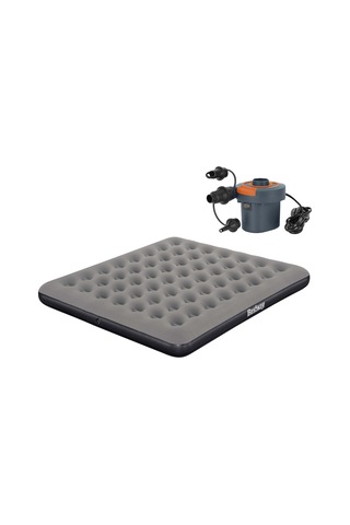Bestway Ultra King 3 Kişilik Şişme Yatak Ve Elektrikli Pompa 203x183x22cm 671hc Bw147 Gri