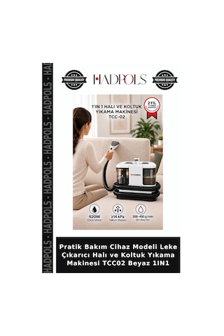 Pratik Bakım Cihaz Modeli Leke Çıkarıcı Halı Ve Koltuk Yıkama Makinesi Tcc02 Beyaz 1ın1