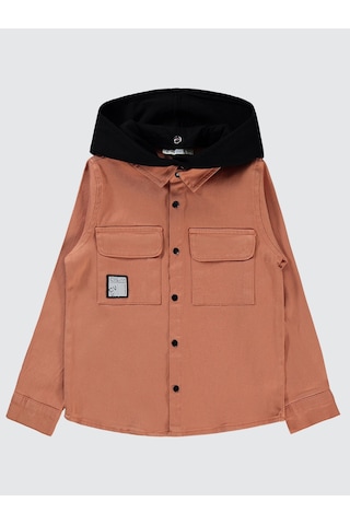 Civil Boys Erkek Çocuk Kapşonlu Gömlek 6-9 Yaş Kiremit Kiremit
