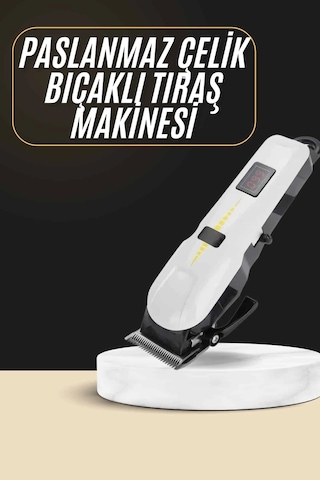 Epilons 2025 Model Şarjlı Dijital Saç Sakal Tıraş Makinesi Islak Kuru Kullanıma Uygun 1.5 Saat