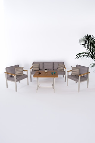 Neokas Bahçe Takımı, Balkon Mobilyası, 1+1+3+masa, Kafe Koltuğu, Bekleme Alanı Koltuğu