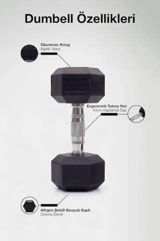 Çelik Ağırlık, Metal Tutma Yerlerine Sahip Tekli Dambıl-kdb 17.5 Kg- Tekli