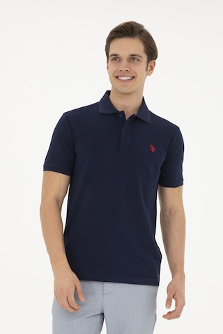 U.S. Polo Assn. Erkek Slim Fit Polo Yaka Lacivert Basic Tişört 50279573-VR033