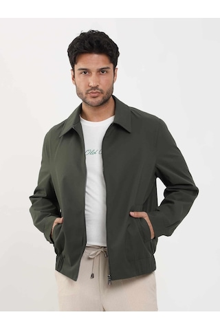 Dufy Haki Erkek Regular Fit Düz Klasik Yaka Bomber Mont - 104389-Haki