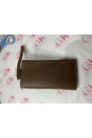 Gk Gamzelirenklerim Luxury Fashıon&accessorıes El Askılı Telefon Ve Para Bölmeli Lux Yumuşak Deri Cüzdan Vızon