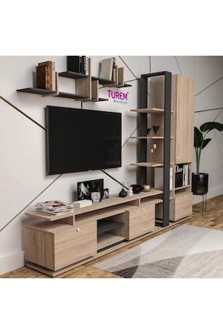 Feza Modern Tv Ünitesi Mdf Siyah