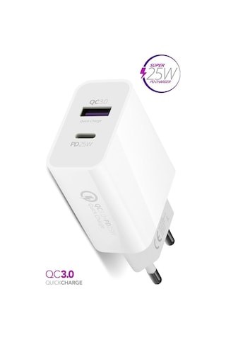Powerway Type C 25W Qc 3.0 Type C -Usb Şarj Aleti Hw25