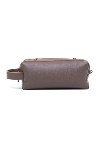 Gillario Design 06 Unisex Full Deri Toprak Renk Dopp Kit