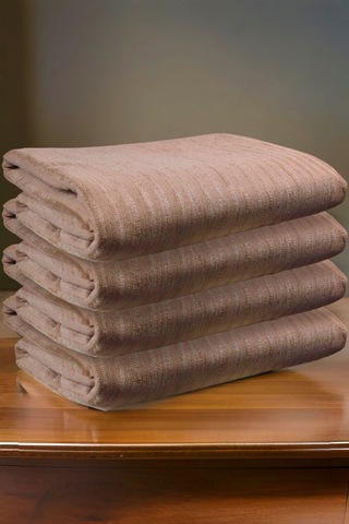 Çizgili Süngerli Kadife Kumaş Kaymaz Çekyat Koltuk Örtüsü 170x210 Vizon Vizon